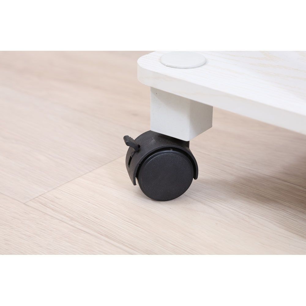 不二貿易 フィット　ＴＶ台（キャスター付）　オークＷＨ【メーカー直送・代引不可】, ホワイト, 幅800mm&times;奥行295mm&times;高さ445mm