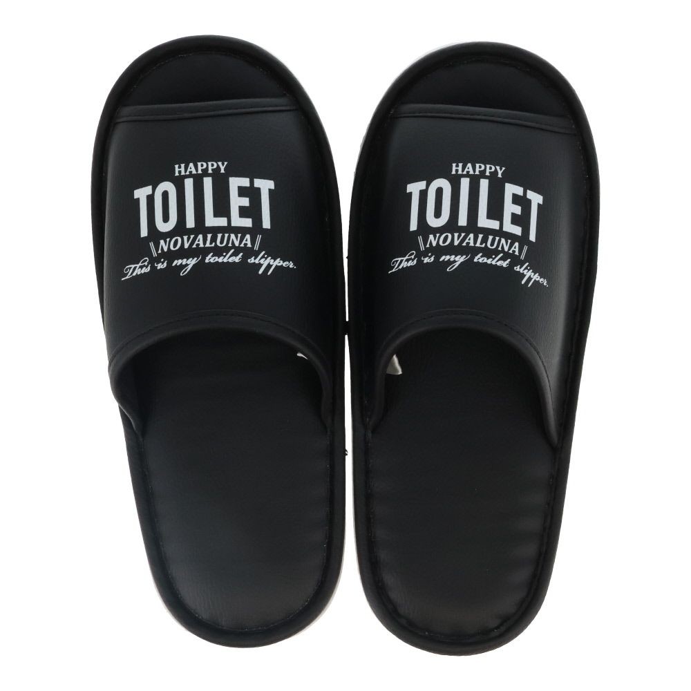 テキストトイレスリッパ　Ｌ　ＢＫ, ブラック, Lサイズ