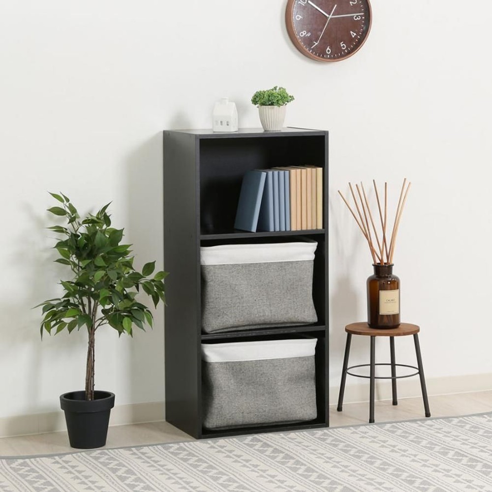 カラーボックス　3段【メーカー直送・代引不可】, ブラウン, 3段