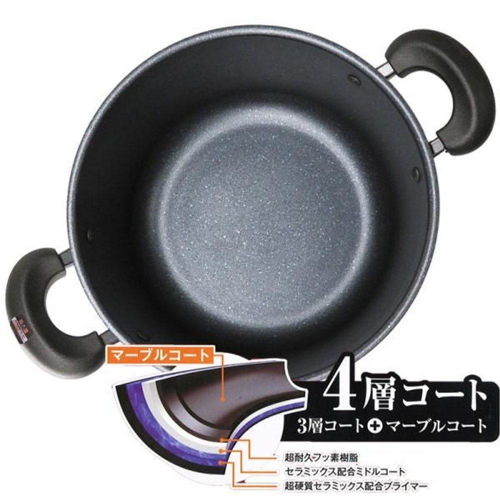 【数量限定】ふたが立てられるＩＨ半寸胴鍋22ｃｍ, 寸胴鍋, 22cm