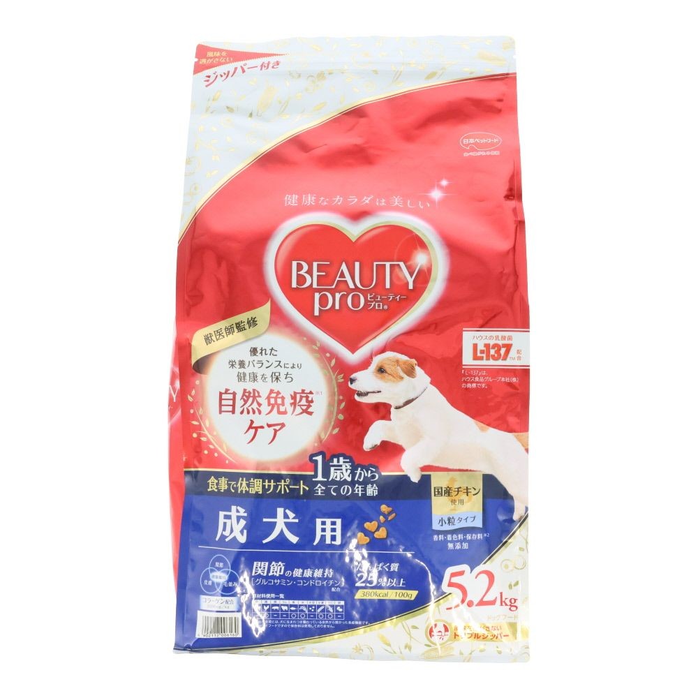ビューティープロ　成犬用　１歳から　５．２ｋｇ, 1歳から 国産チキン, 5.2kg