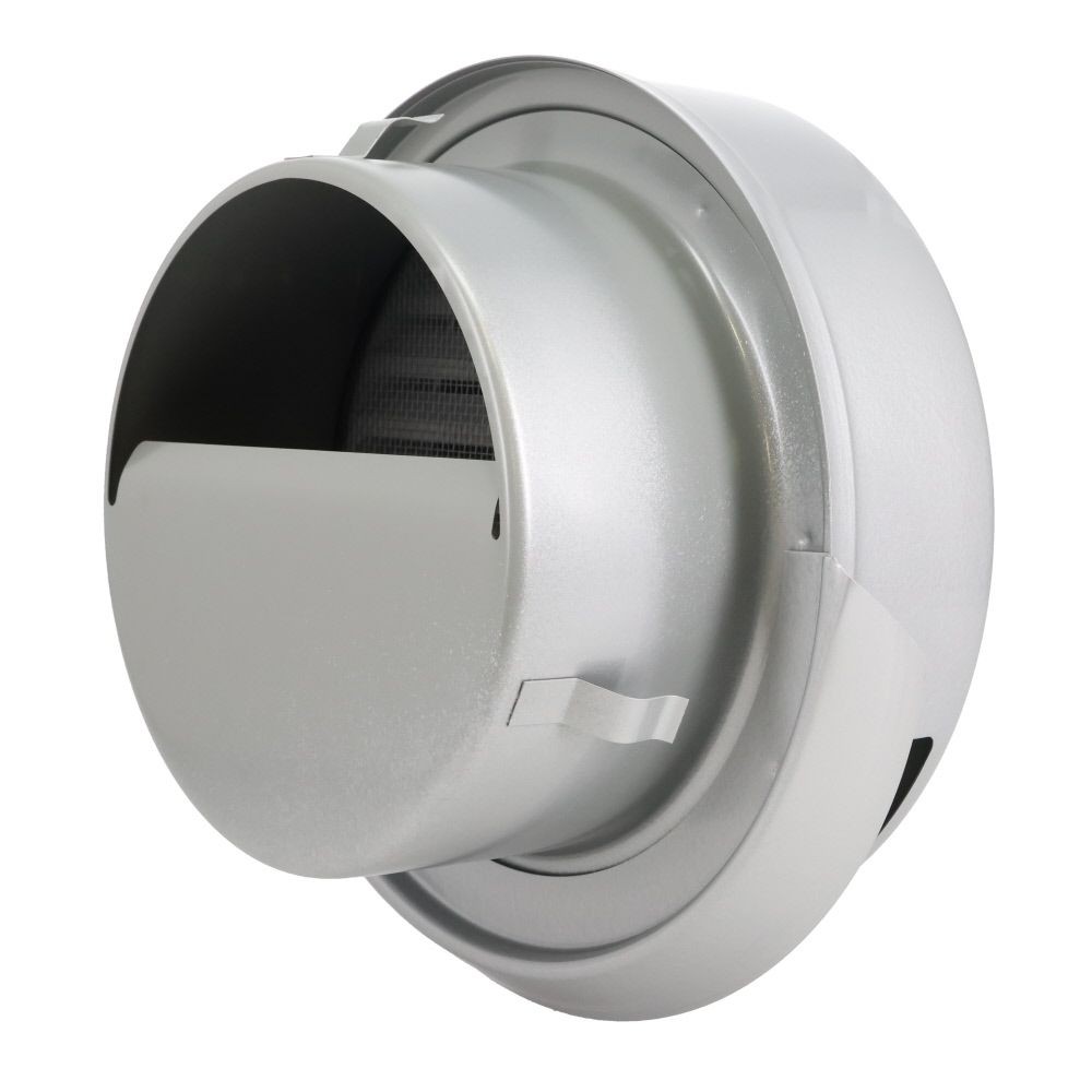 自然　防雨フラット型フード付ガラリ　１５０Φ, メタルグレー, φ150