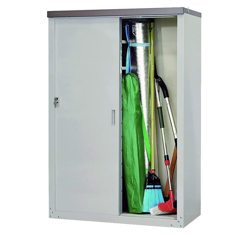 グリーンライフ 家庭用収納庫 ハーフ棚 HS-132HT 幅89&times;奥行47&times;高さ132cm【メーカー直送・代引不可】, ライトグレー, 幅89cm&times;奥行き47cm&times;高さ132cm