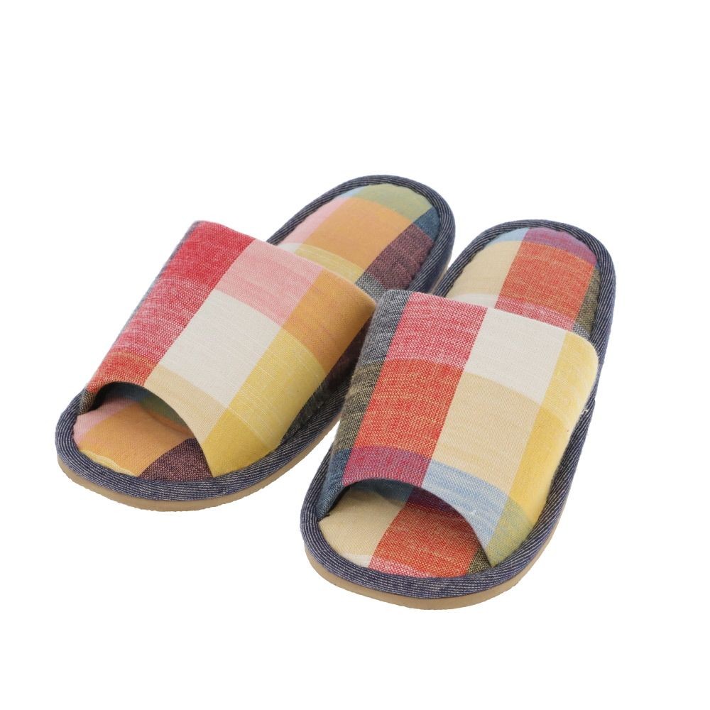 チェックスリッパ　レッド　Ｍ, レッド, Mサイズ