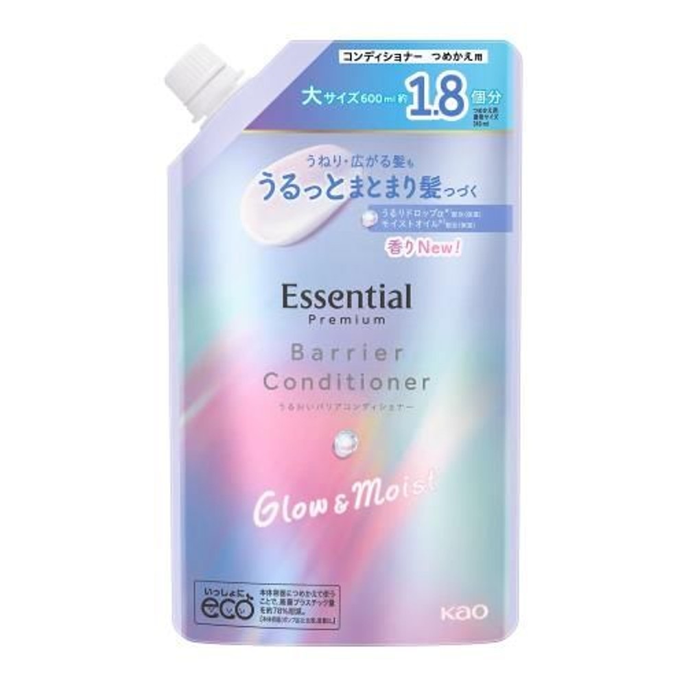 エッセンシャル プレミアム　うるおいバリア　コンディショナー　グロウ＆モイスト　詰替　600ml, グロウ＆モイスト, 600ml