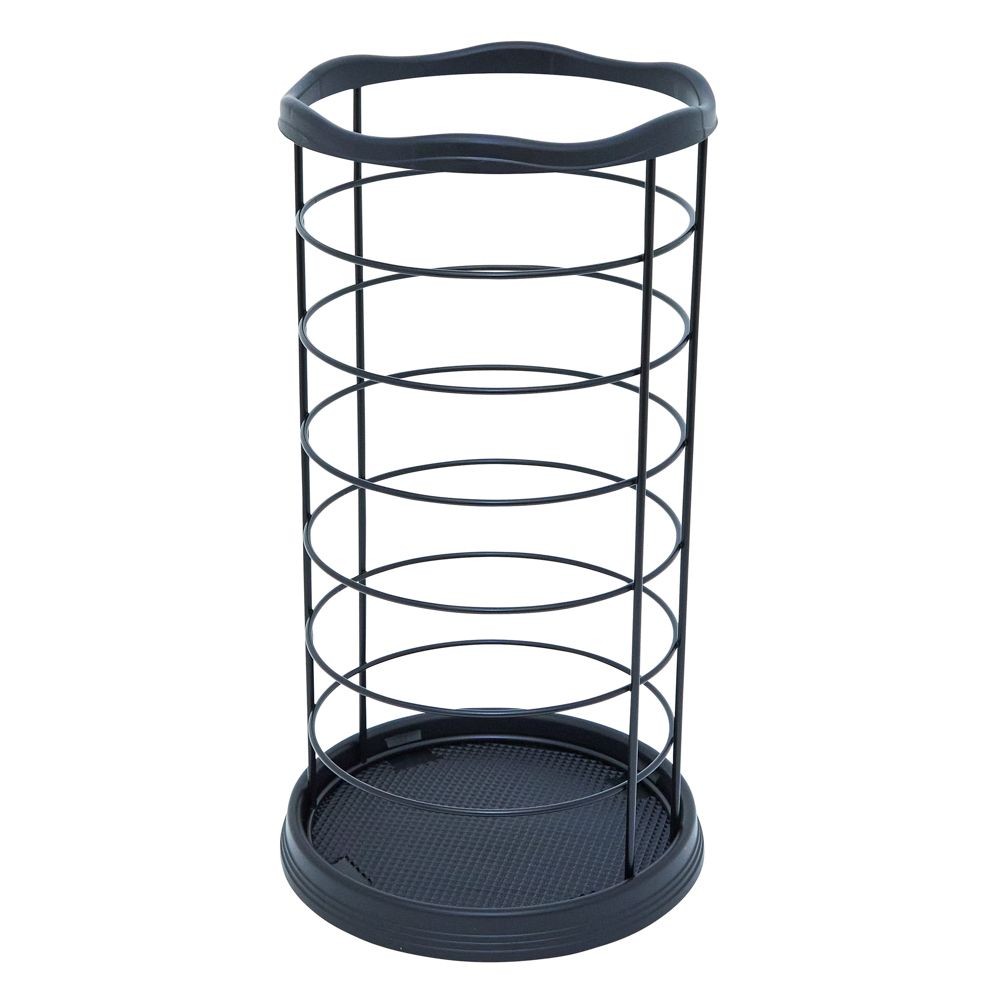 ワイヤー傘立て　丸型　ブラック, ブラック, 丸型