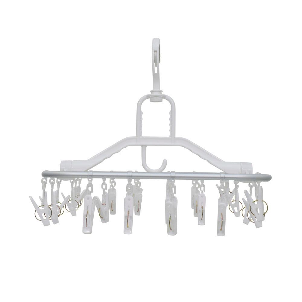 WIZ'A ウィザ 部屋干しアルミ洗濯ハンガー２８ピンチ, ホワイト, 28P