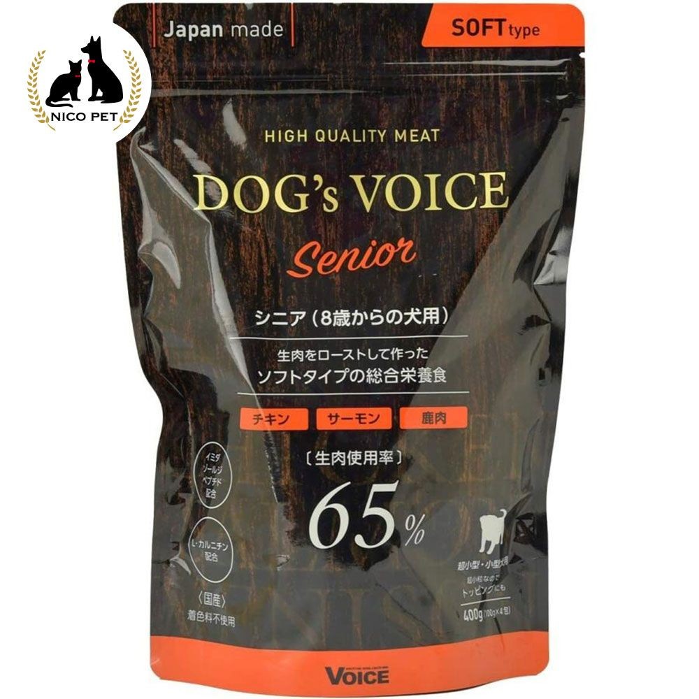 ヴォイス ドッグヴォイス シニア(8歳からの老犬用) 65 ローストチキン&サーモン&鹿肉 400g, シニア65, 400g