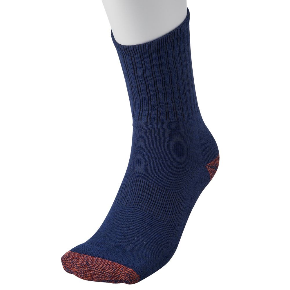 WIZ'A ウィザ 消臭・抗菌　銀イオン６P パイル先丸クルー丈　アソート, 杢柄・アソート, 25.0〜27.0cm