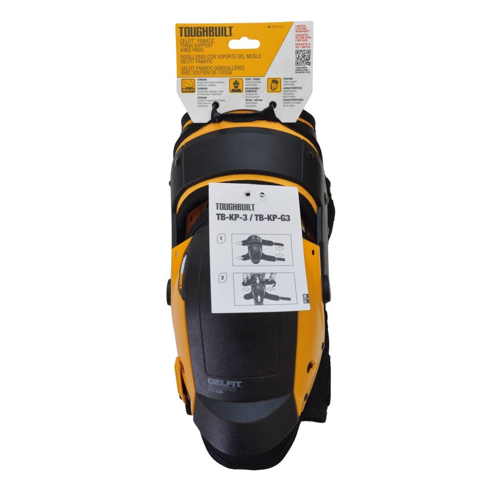 TOUGHBUILT（タフビルト）　GelFit FANATIC　ニーパッド　TB-KP-G3, 黒, TB-KP-G3