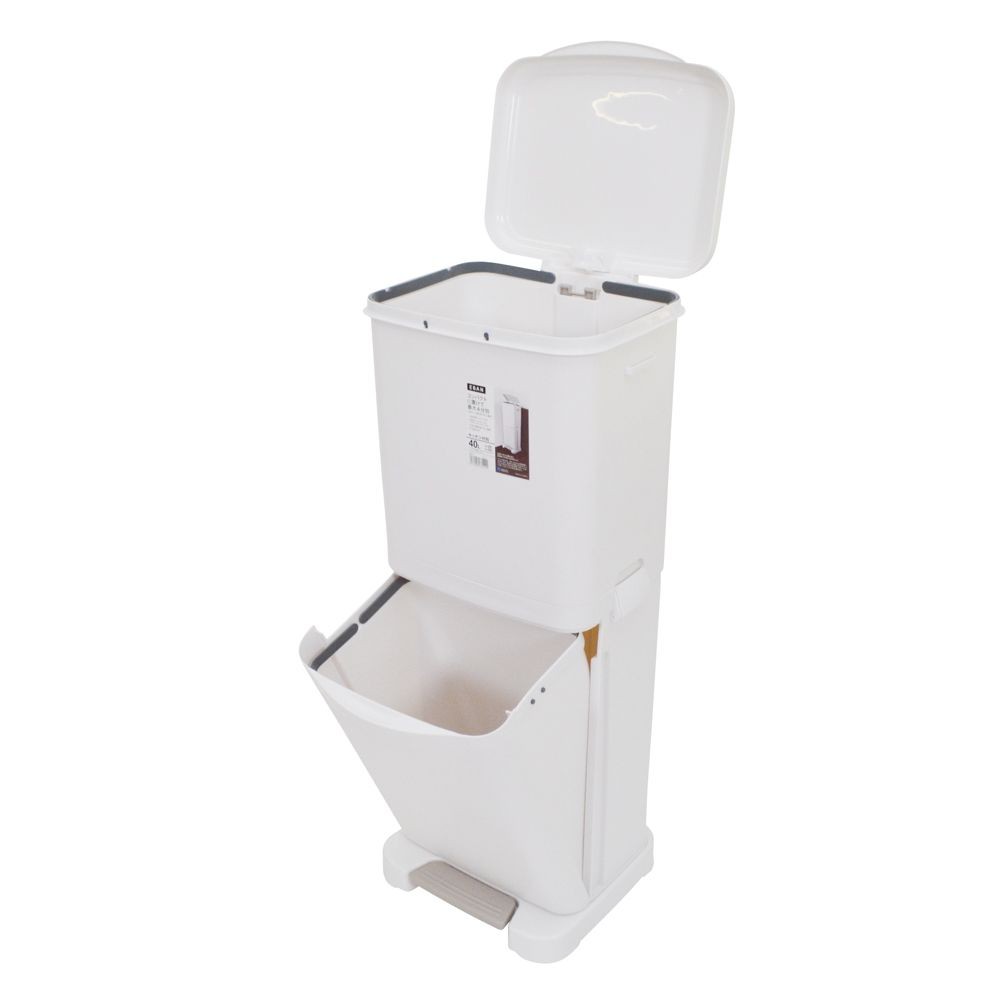 縦型2段分別ペダルペールＳＤ40Ｌ　ＷＨ, ホワイト, 40L