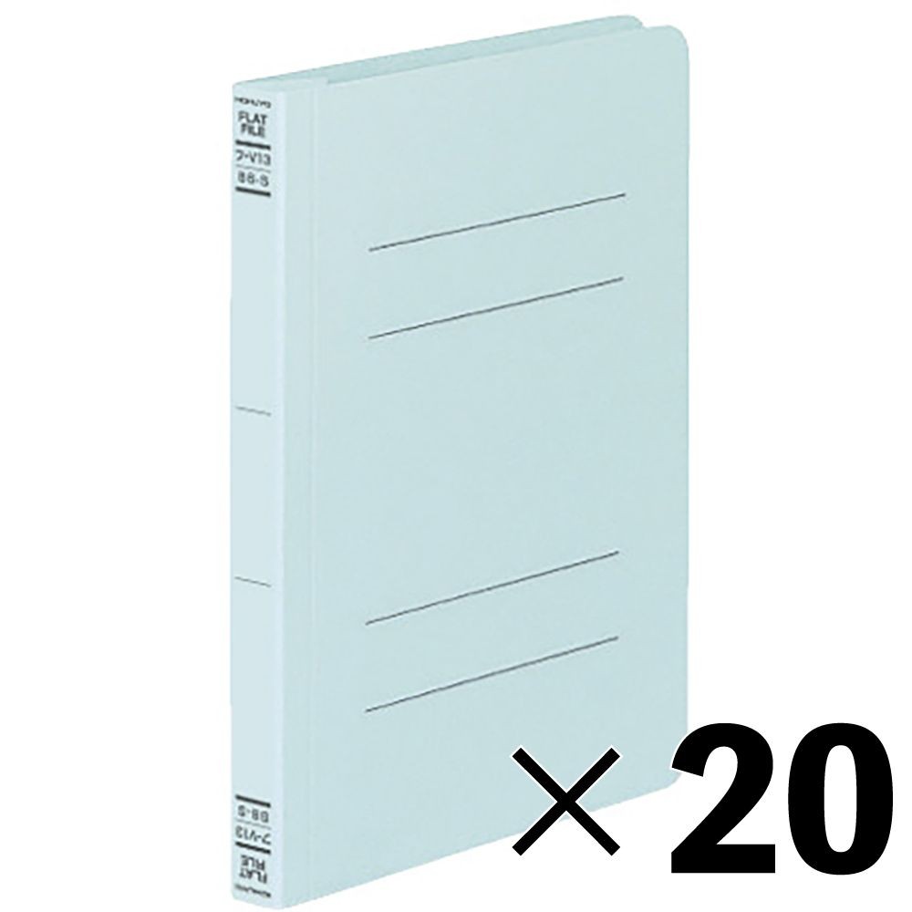 【20冊セット】コクヨ　フラットファイルV樹脂製とじ具B6縦 15mmとじ 青 フ-V13B【メーカー直送・代引不可】, 青, B6S