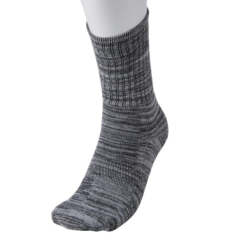 WIZ'A ウィザ 消臭・抗菌　銀イオン６P パイル先丸クルー丈　杢柄, アソート, 25.0〜27.0cm