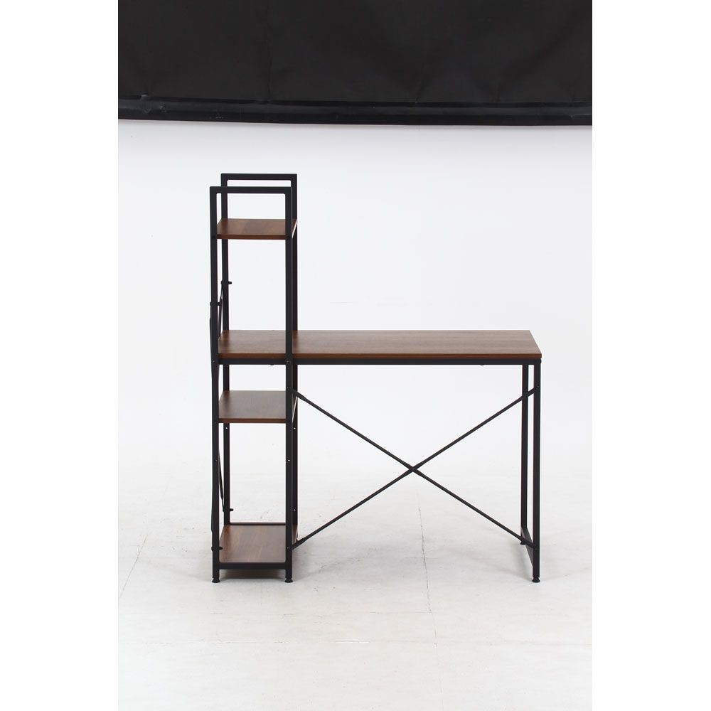 不二貿易 ラック付きデスク　アチーブＷＮ【メーカー直送・代引不可】, ブラウン, 幅1010mm&times;奥行530mm&times;高さ1220mm