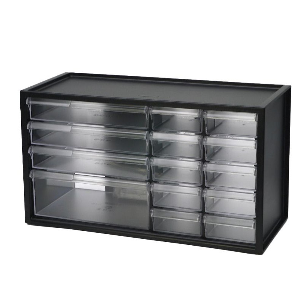 パーツキャビネット　引き出し14個, ブラック, 引き出し14個