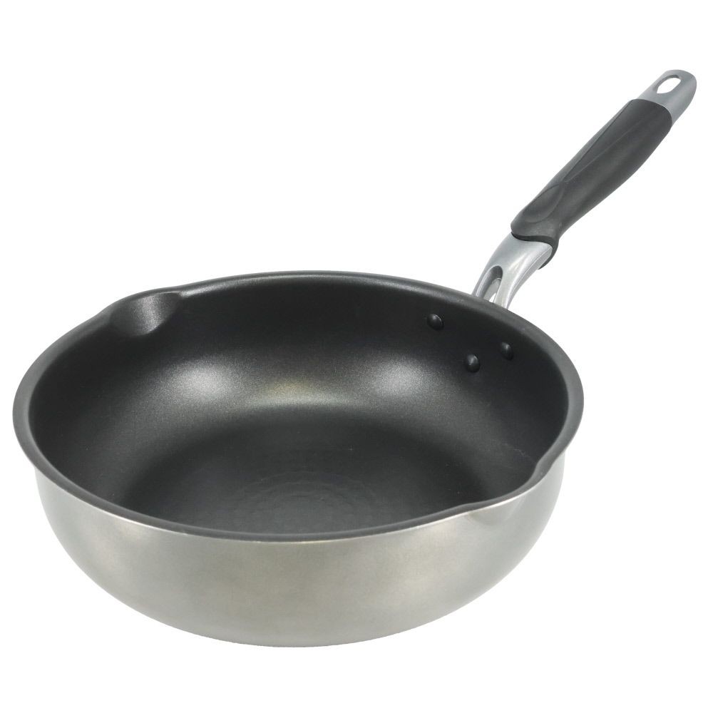 ウィザ WIZ'A　焦げ付にくいＩＨ深型フライパン, シルバー(22), 22cm