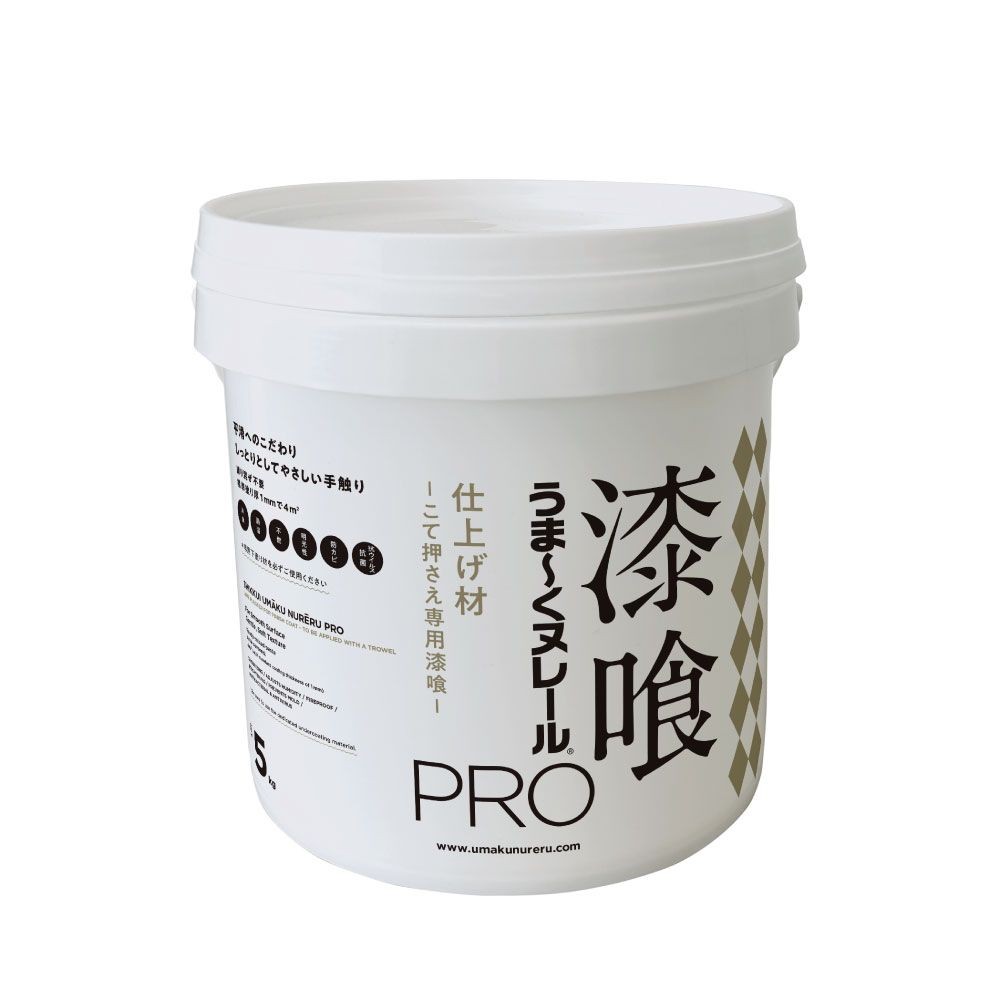 漆喰うまーくヌレールＰＲＯ仕上げ材　５kg, 薄灰, 5kg
