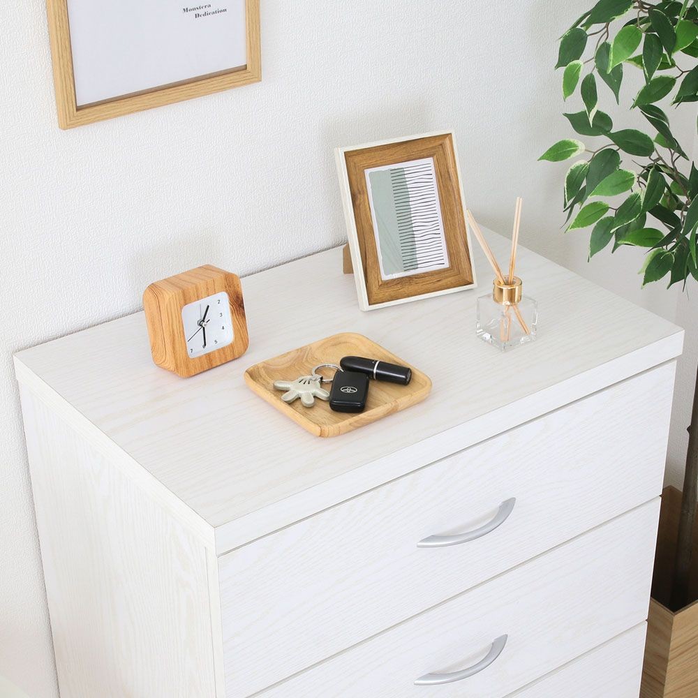 不二貿易 ラルゴ　チェスト　オークＷＨ【メーカー直送・代引不可】, ホワイト, 幅600mm&times;奥行415mm&times;高さ800mm