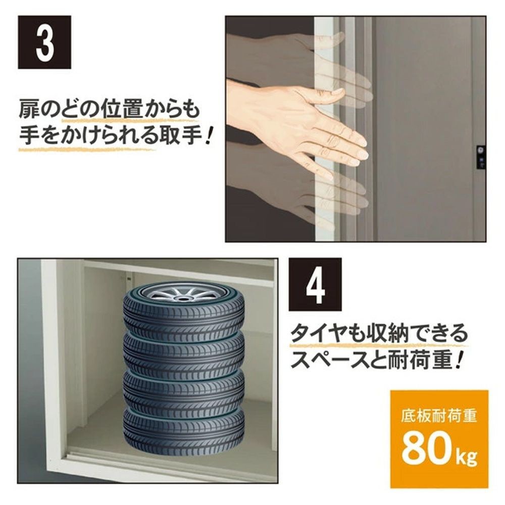 グリーンライフ SRM-0918 ダシーレ ファミリー物置, チタングレー, 幅950mm&times;奥行820mm&times;高さ1830mm