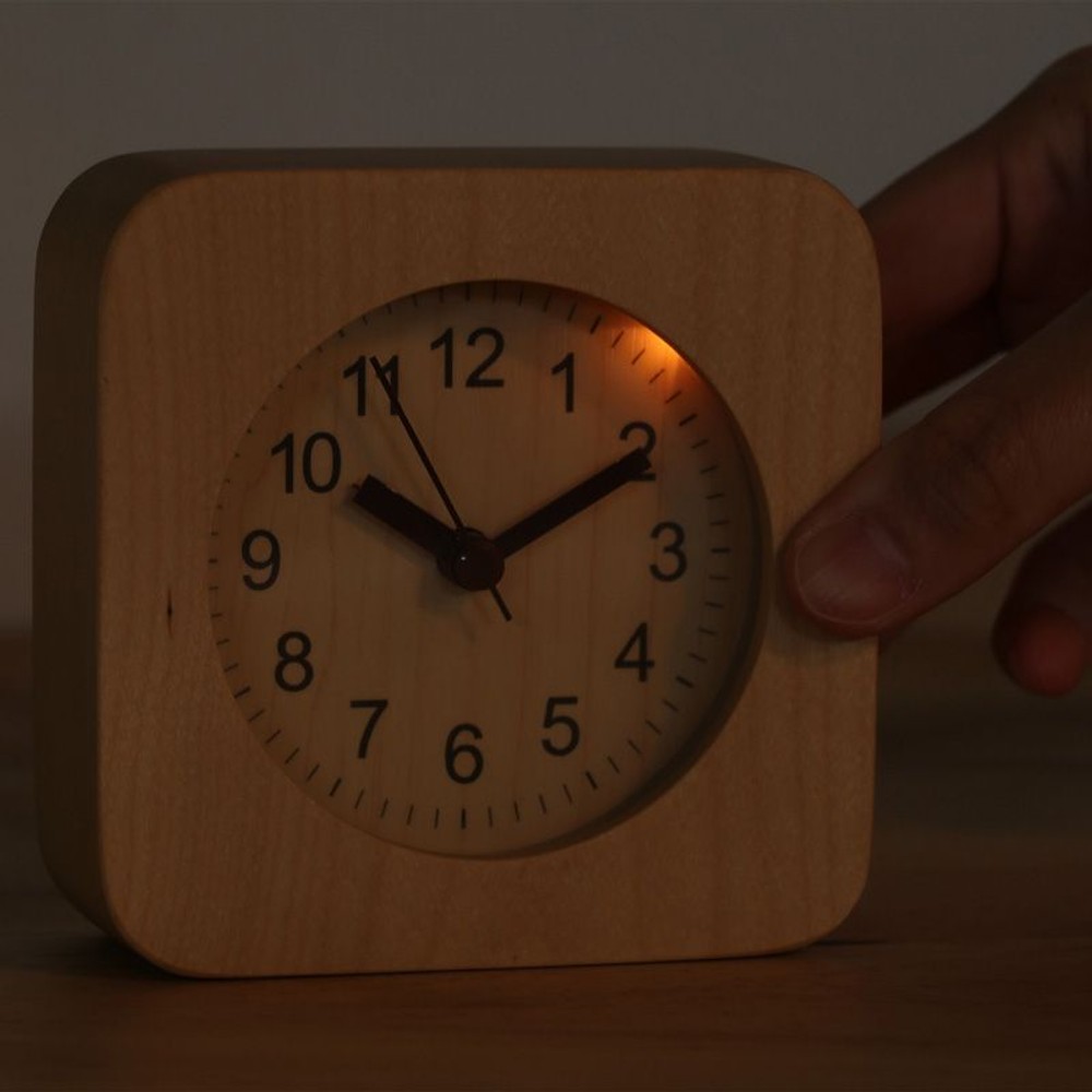 置時計　ウッド　スクエア, ブラウン, その他サイズ１