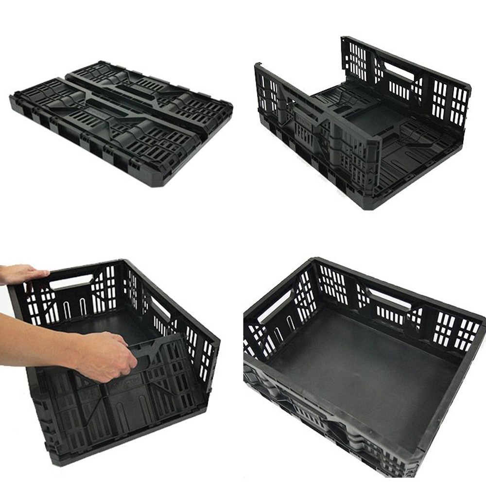 折りたたみコンテナ　浅型320230　黒, 黒, 浅型320230