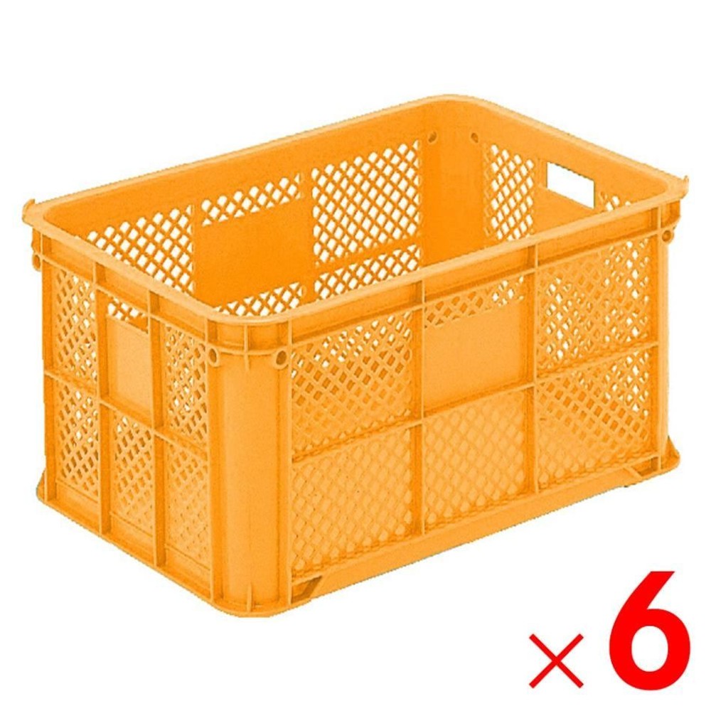 サンコー サンテナー B#80-2 オレンジ 106902-00 ×6個セット【メーカー直送・代引不可】【法人限定】, オレンジ, 6P