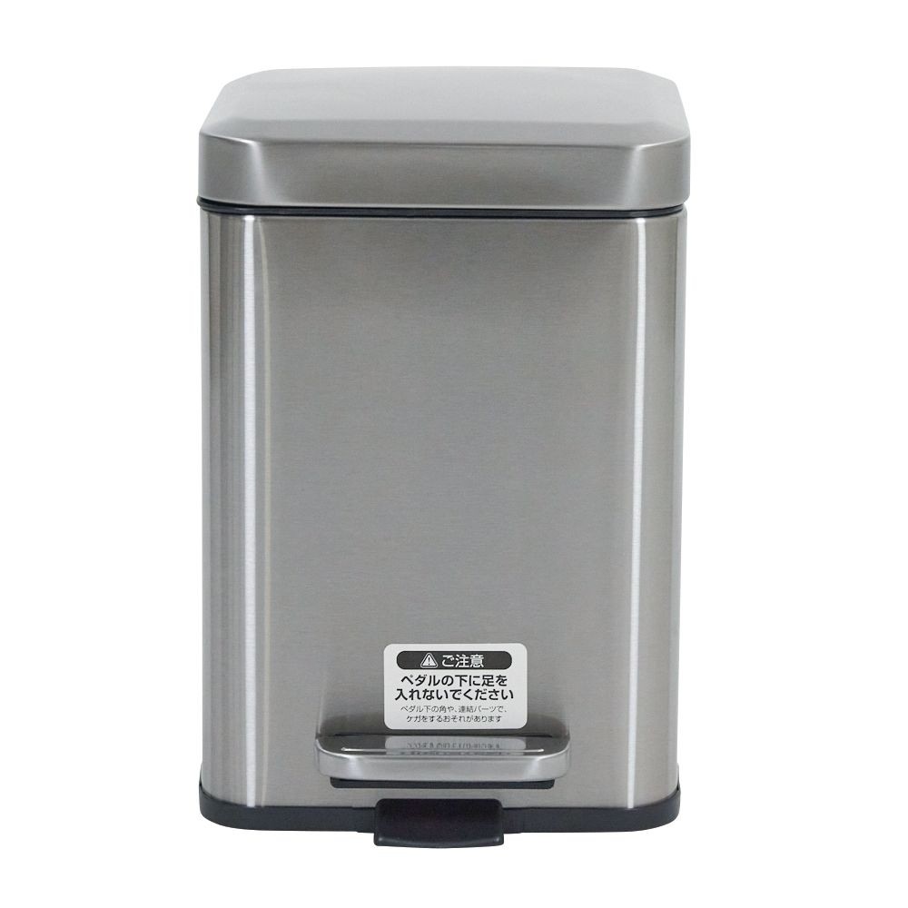 ウィザ WIZ'A ステンレスペダルペール　スクエア型, シルバー, 6.0L