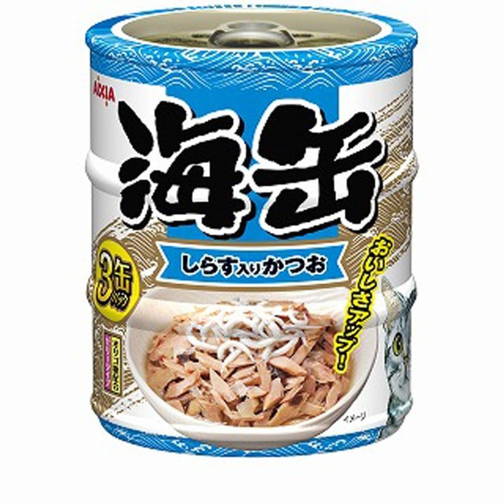 アイシア　海缶ミニ3Ｐ　しらす入りかつお　180ｇ, しらす入りかつお, 60g&times;3缶