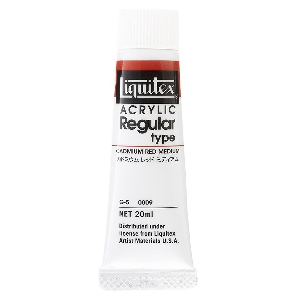 【水性アクリル絵具】リキテックスレギュラー6号チューブ(20ml) 009カドミウム レッド ミディアム, 009カドミウム レッド ミディ, 6号チューブ(20ml)