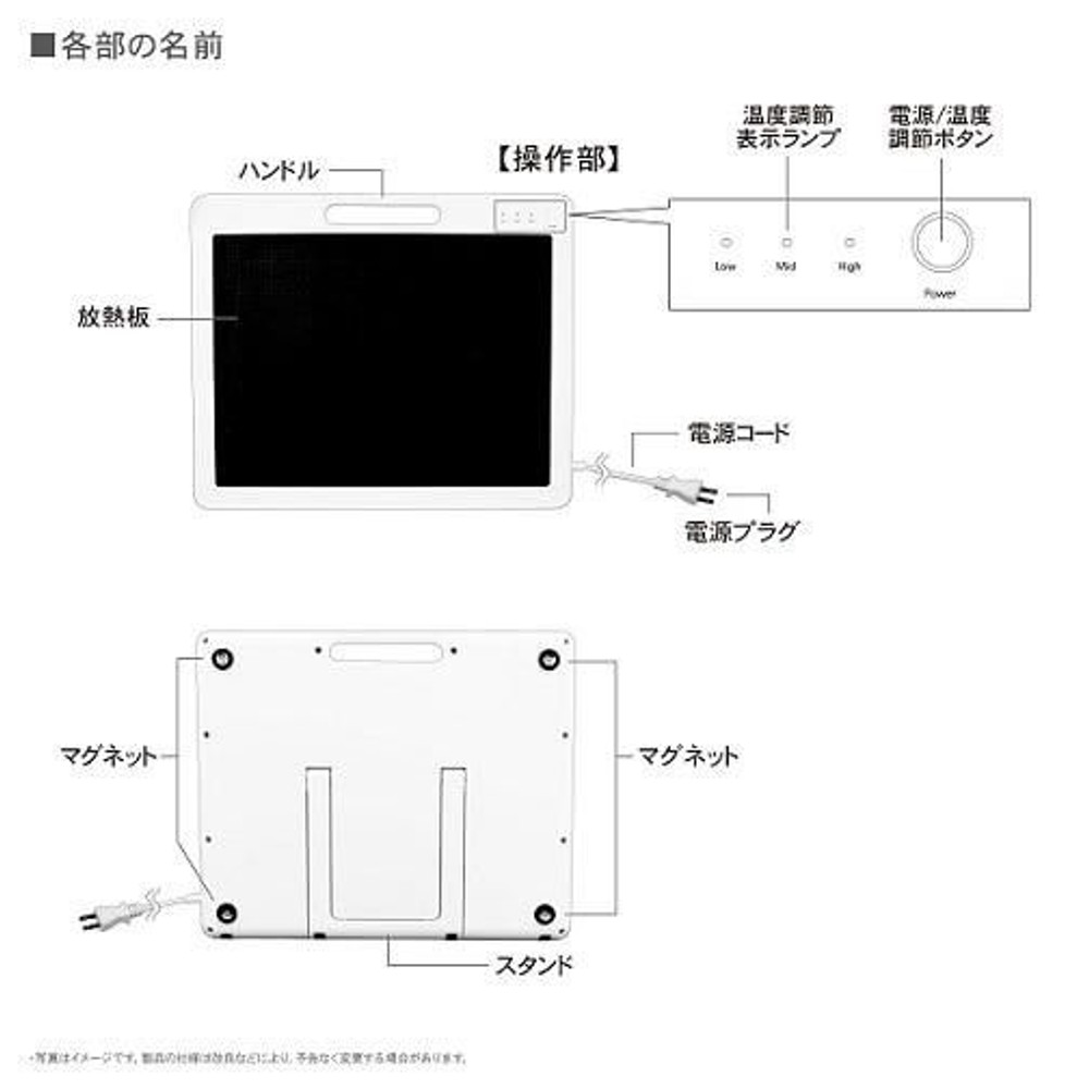 トップランド コンパクトパネルヒーター SPPH23-WT, ホワイト, W400&times;H330&times;D36mm