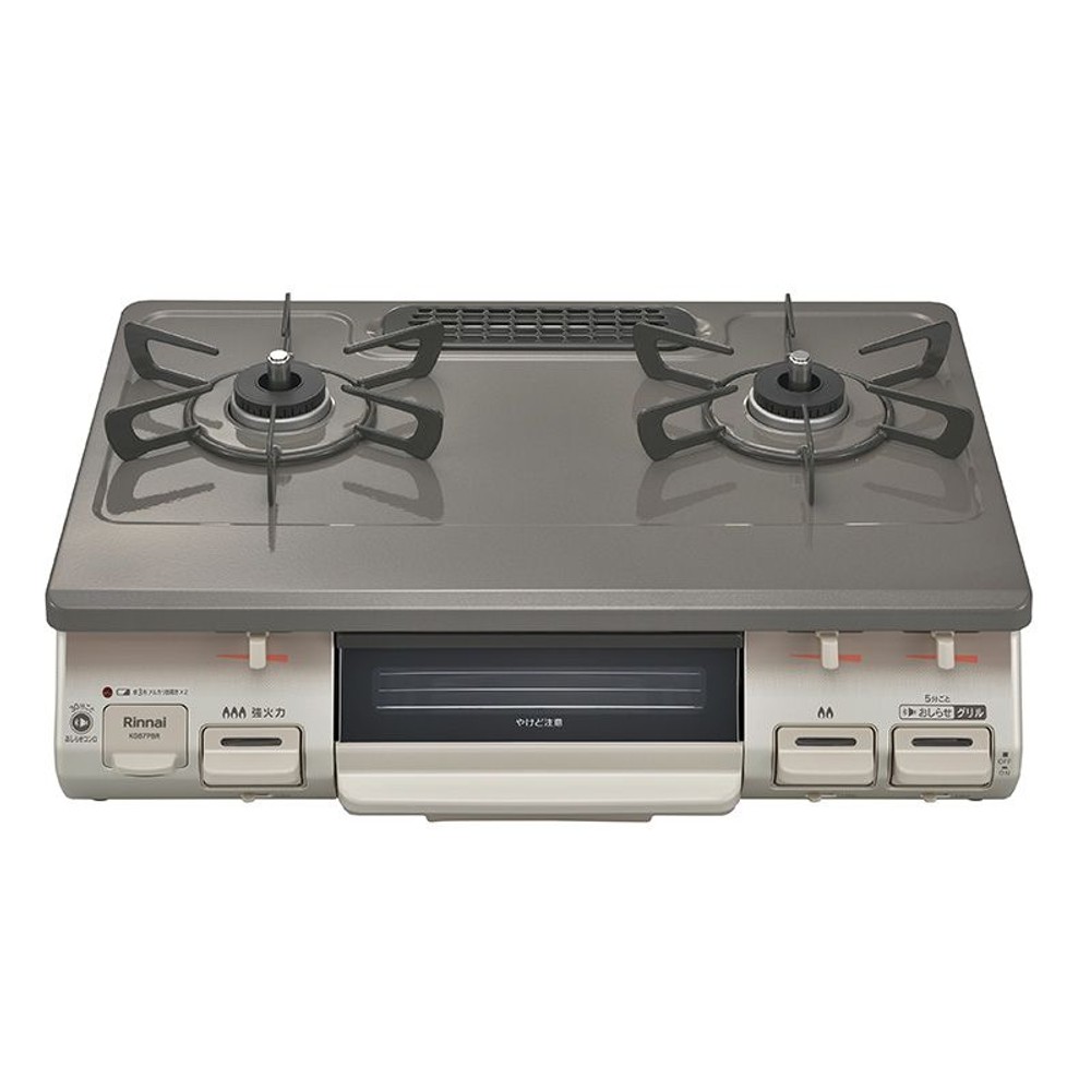 リンナイ ガステーブル KG67PBRL 左強火 パールブラウンベージュ, パールブラウン-都市ガス, 13A