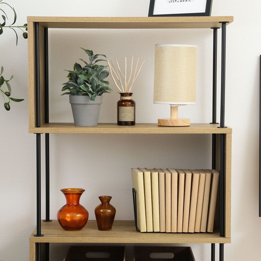 不二貿易 ＥＺＢＯツイストロックＳ型ディスプレイラック４段　ＯＡＫ【メーカー直送・代引不可】, ナチュラル, 幅600mm&times;奥行300mm&times;高さ1070mm