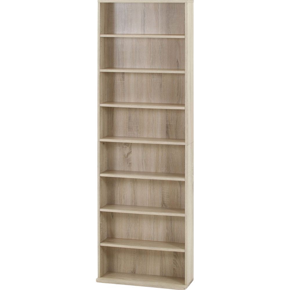 不二貿易 大容量スリム書棚　６０幅　オーク【メーカー直送・代引不可】, オーク, 幅600mm&times;奥行225mm&times;高さ1800mm