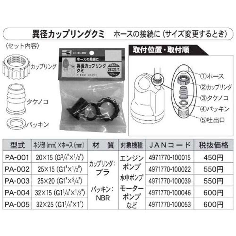 【現行品】工進　32Ｘ25カップリング　クミ　ＰＡー005, -, 32&times;25