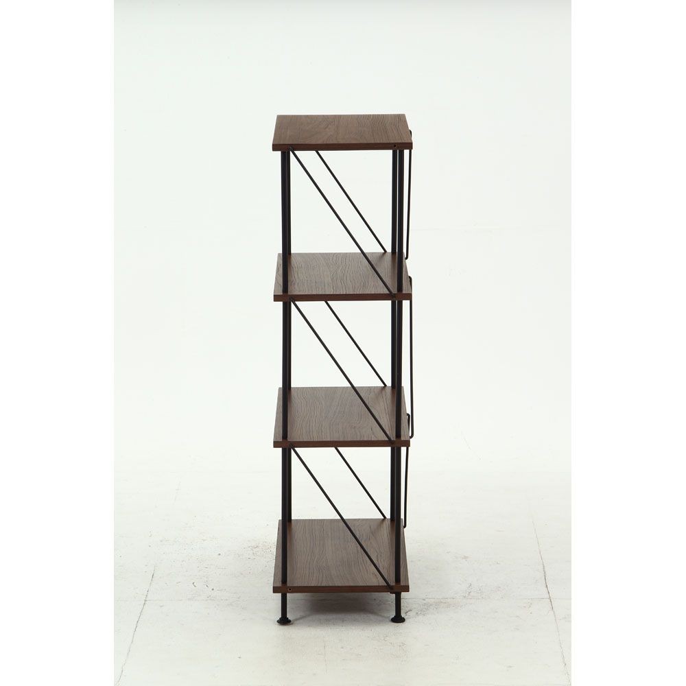 不二貿易 ＥＺＢＯツイストロック　オープンラック４段　ＭＢＲ【メーカー直送・代引不可】, ブラウン, 幅615mm&times;奥行306mm&times;高さ1065mm