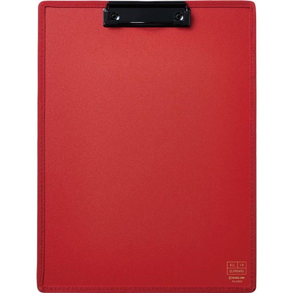 キングジム　オールインクリップボード　5985, 赤, A4タテ型