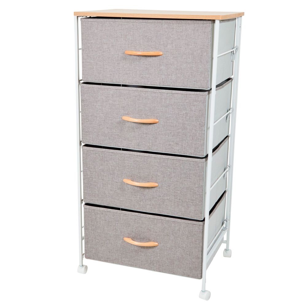 組立簡単ファブリックチェスト４８幅４段, ブラウン, 4段