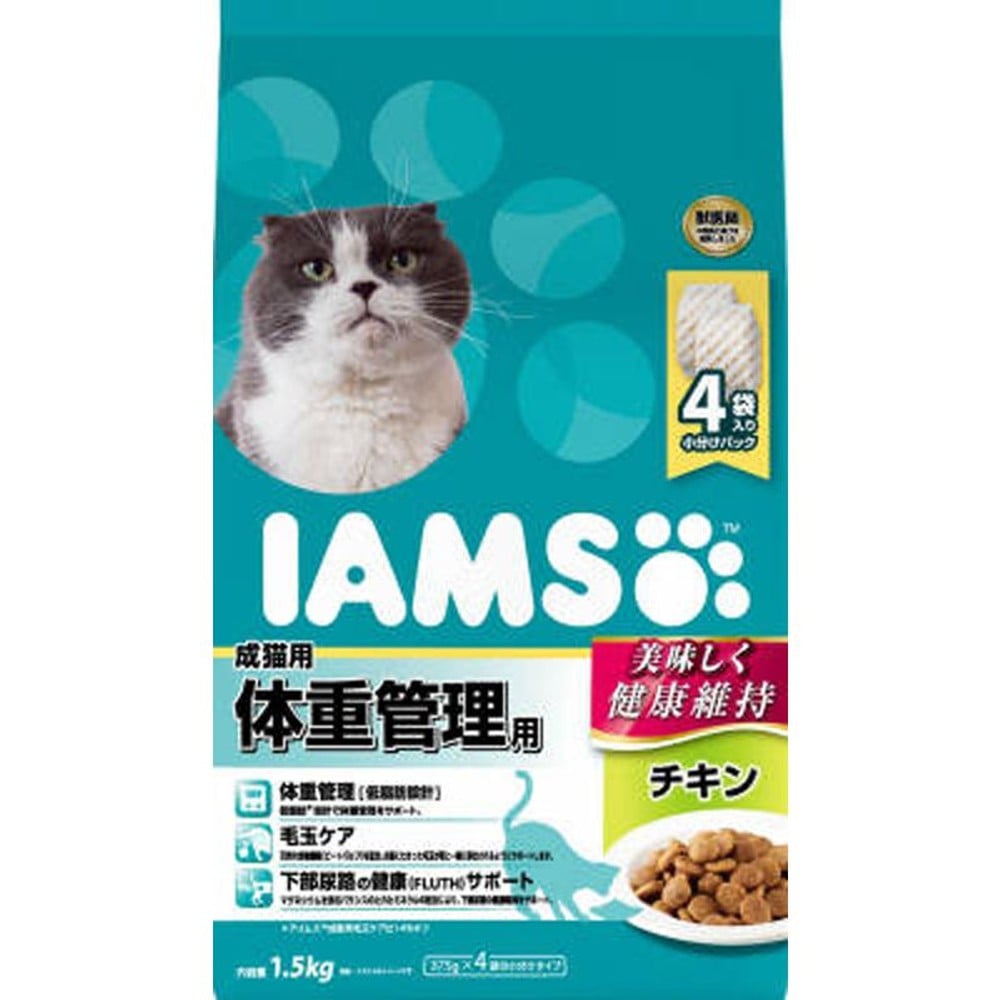 アイムス　成猫用体重管理チキン1．5ｋｇ, チキン, 1.5kg