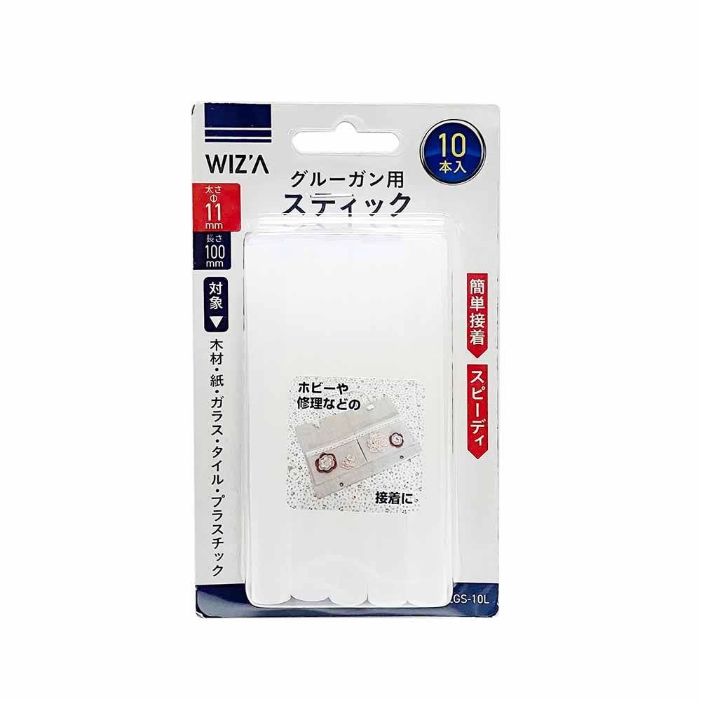 WIZ'A ウィザ  グルーガン用スティック 10本入 &phi;11x100mm ホワイト WZGS-10L, クリア, 10本入り