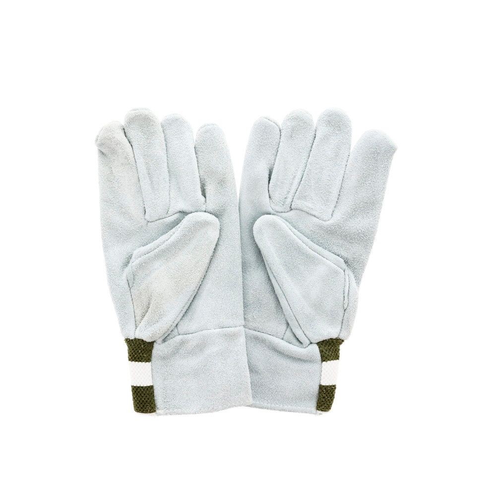 ムレにくい甲メリヤス　牛床革手袋　1双入, グレー（M）, Mサイズ