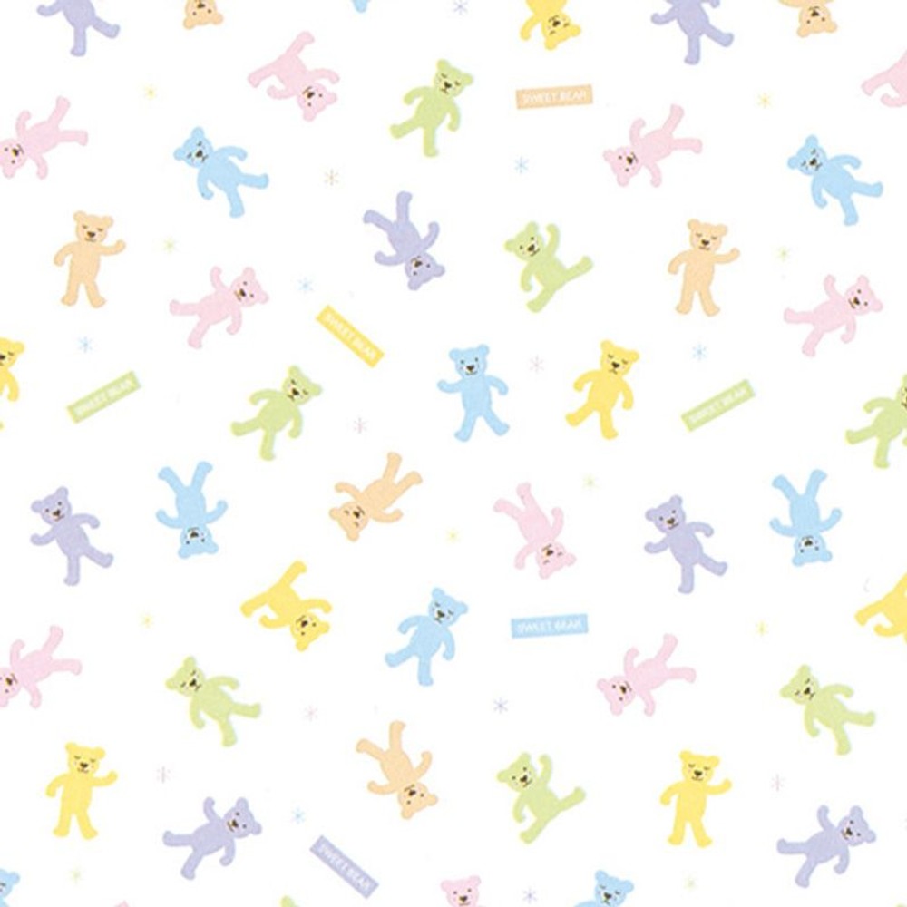 巻き包装紙　パステルベア　2枚入, パステルベア, 750×528mm