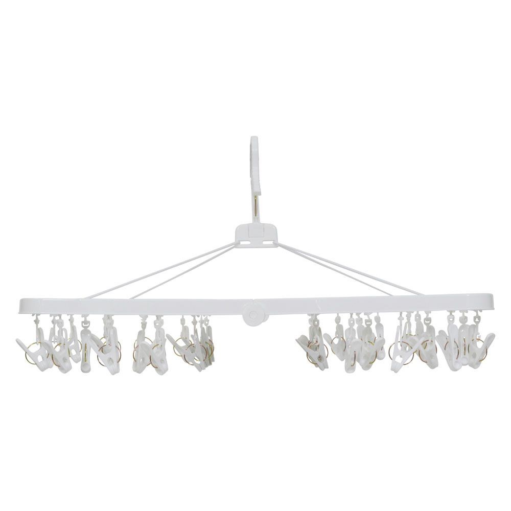 WIZ'A ウィザ ピンチが回転して干しやすい洗濯ハンガー３２ピンチ, ホワイト, 32P