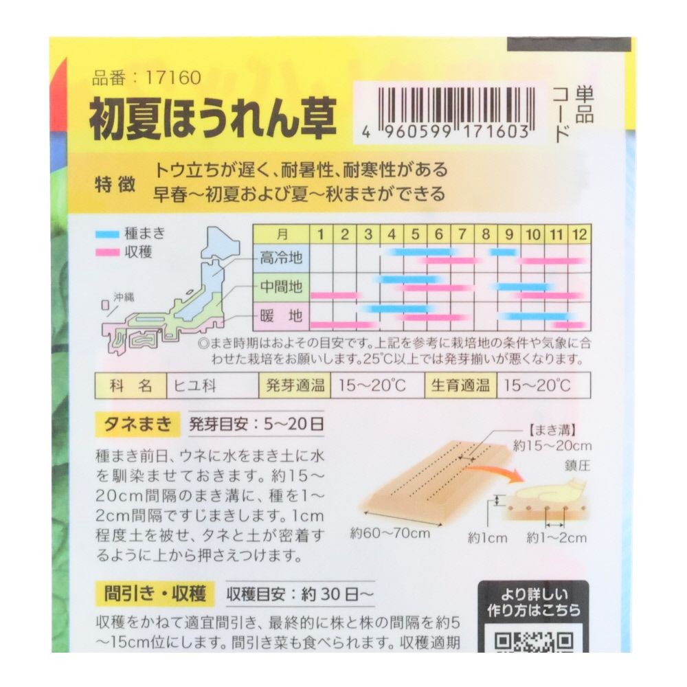 初夏ほうれん草（おためしパック）, ほうれん草, 5ml