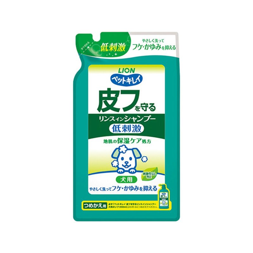 ライオン　ペットキレイ　皮フを守るリンスインシャンプー, 犬用（つめかえ用）, 400ml