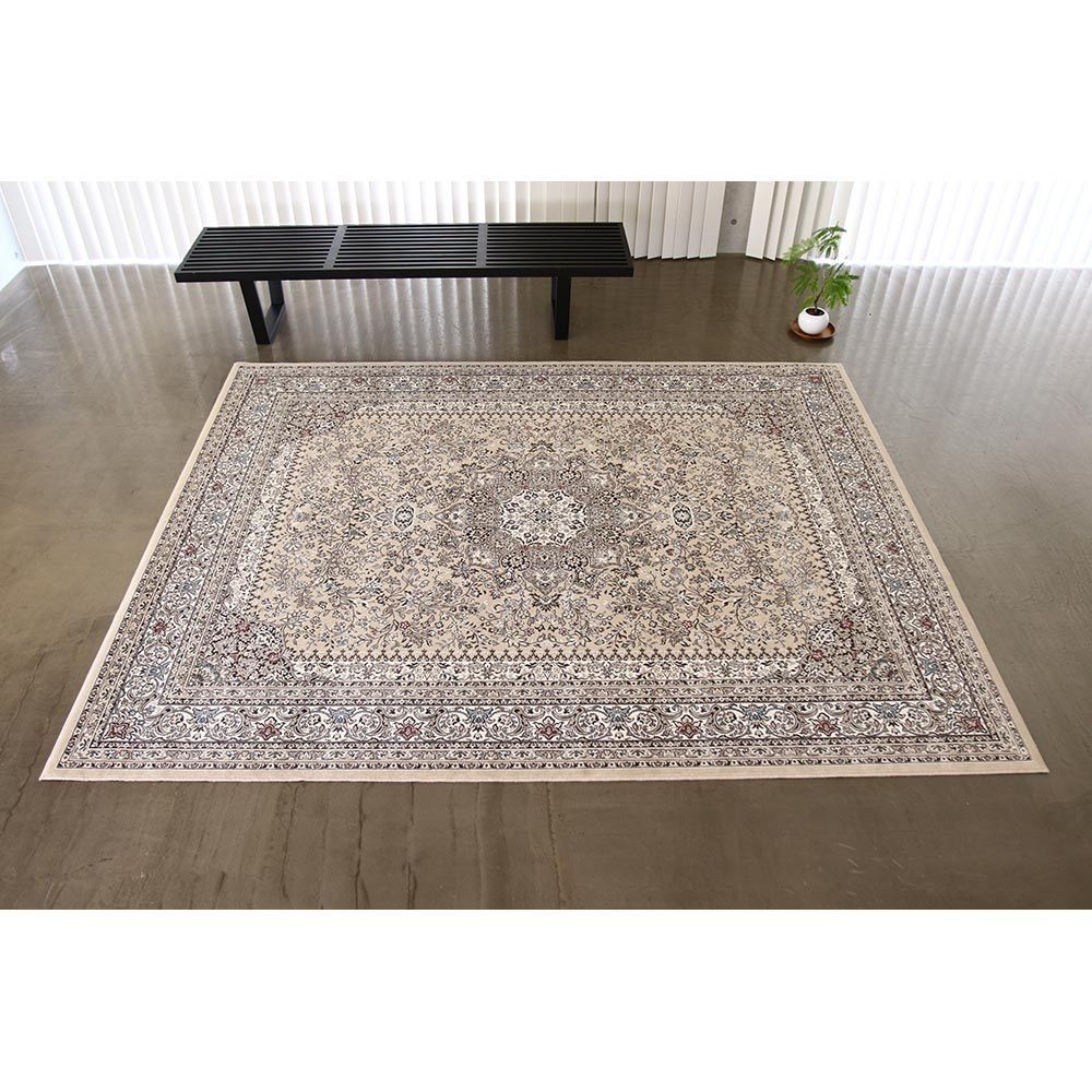 洗える・抗菌防臭・床暖房対応 185&times;185cm 国産モケットラグ SNM ベージュ, ベージュ, 185&times;185cm