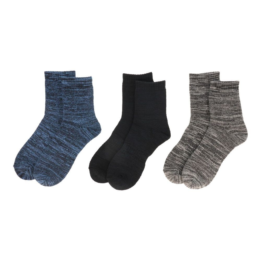 消臭・防寒６足組ソックス　ハーフ丈, アソート, フリーサイズ