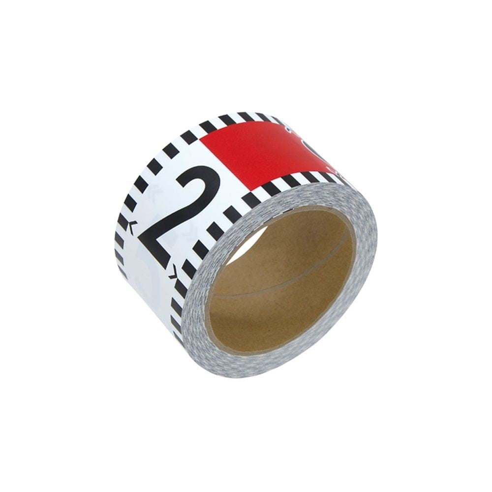 貼付ロッド 合成紙製60mm&times;26m赤白20cm間隔 目盛数字付, 赤白, 60mm&times;26m