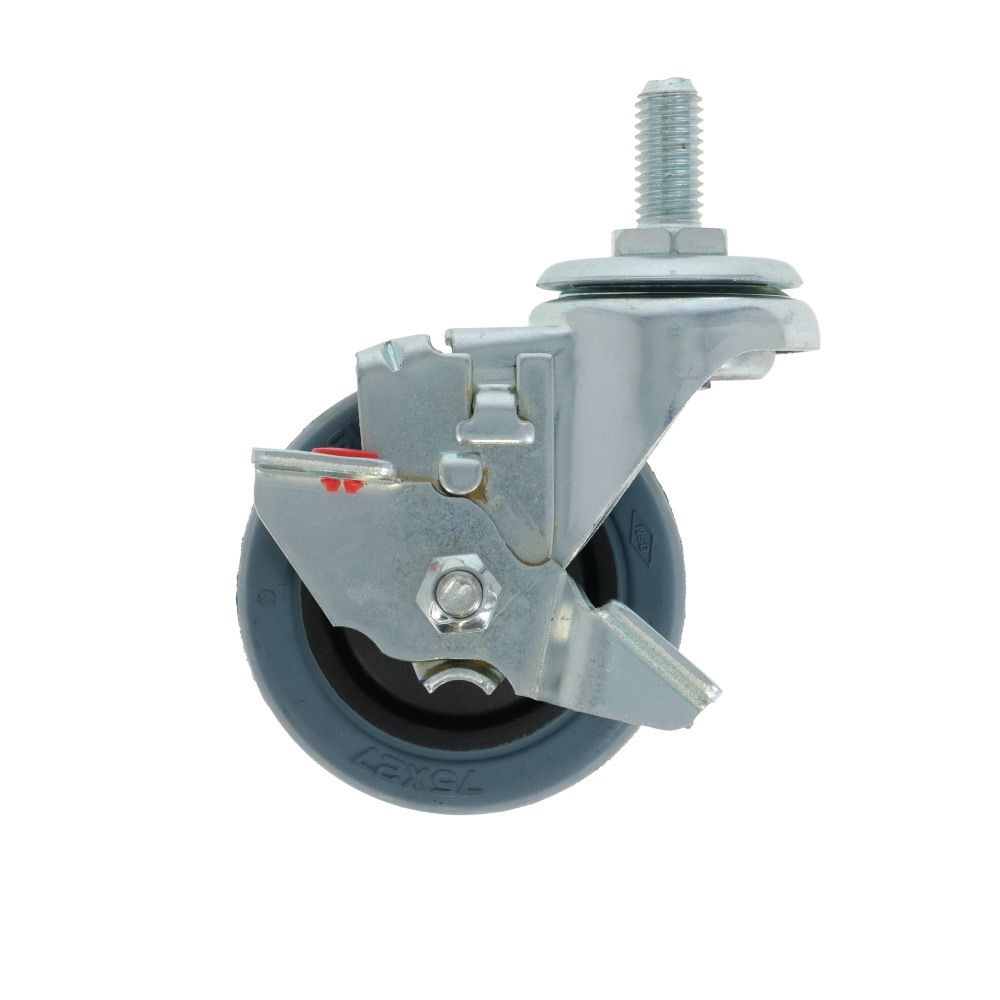ネジ式ＳＴ付キャスター　サイレントマスター　ＳＥＳ７５ＮＲＣ, グレー, &phi;75mm