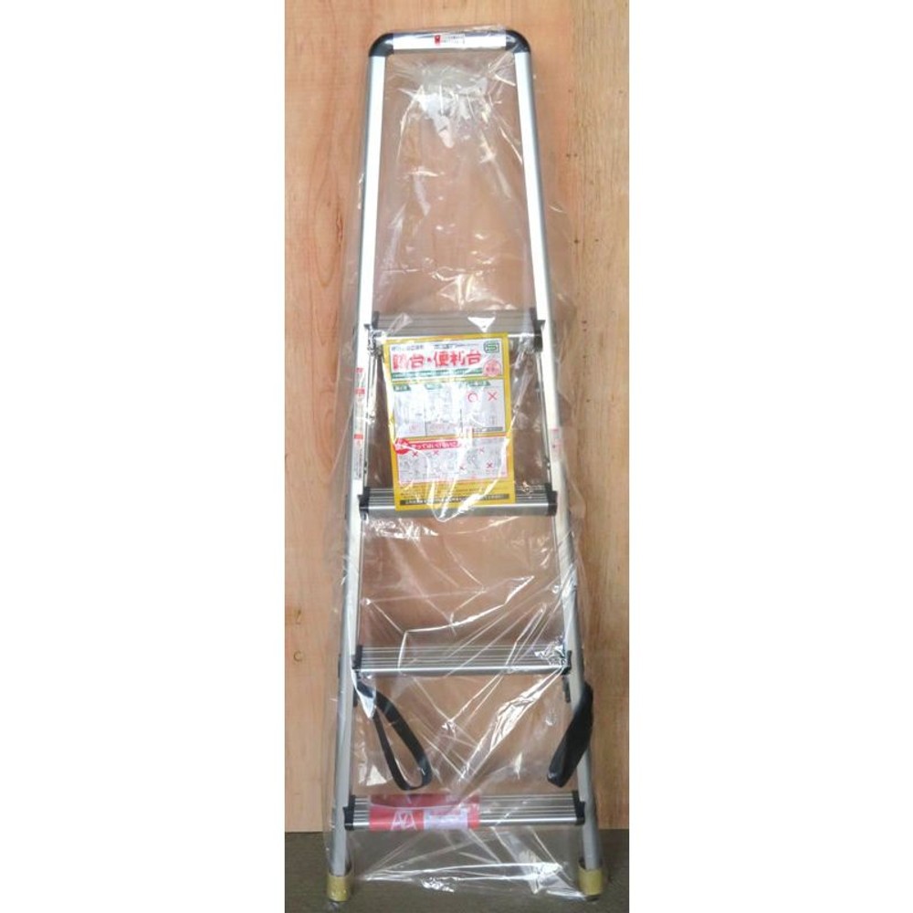 手摺付幅広アルミ踏台４段　ＮＳＧ―３５１２ＨＳＧ, 手摺付, 4段