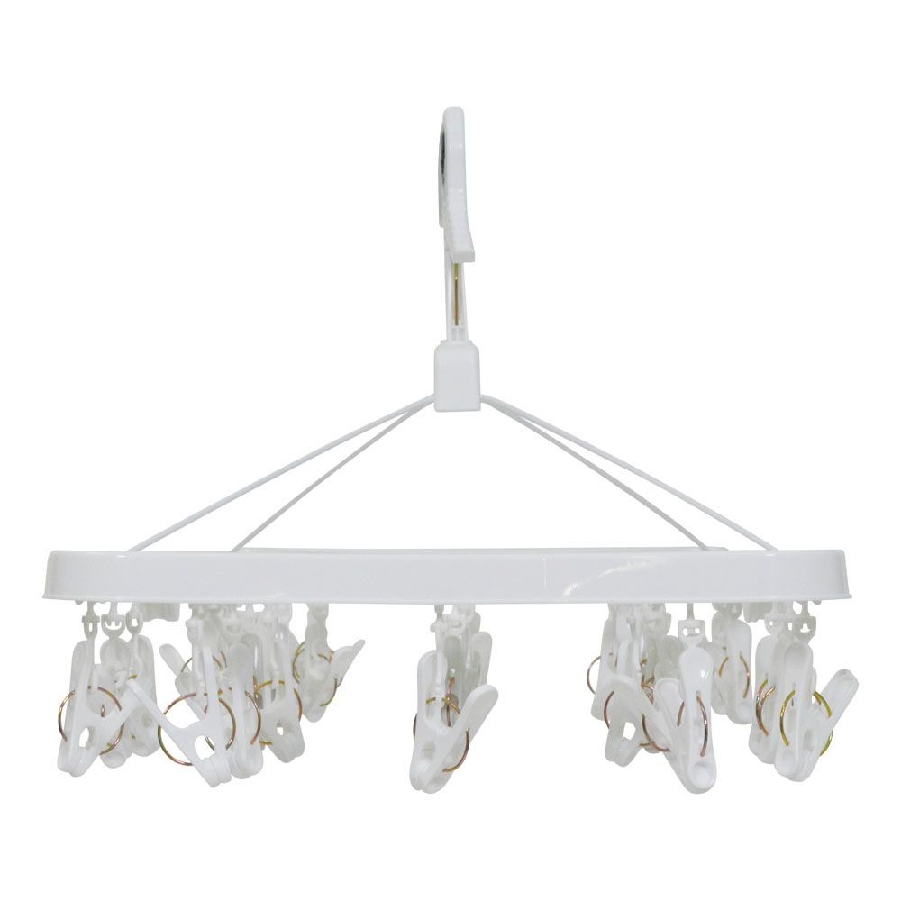 WIZ'A ウィザ ピンチが回転して干しやすい洗濯ハンガー３２ピンチ, ホワイト, 32P